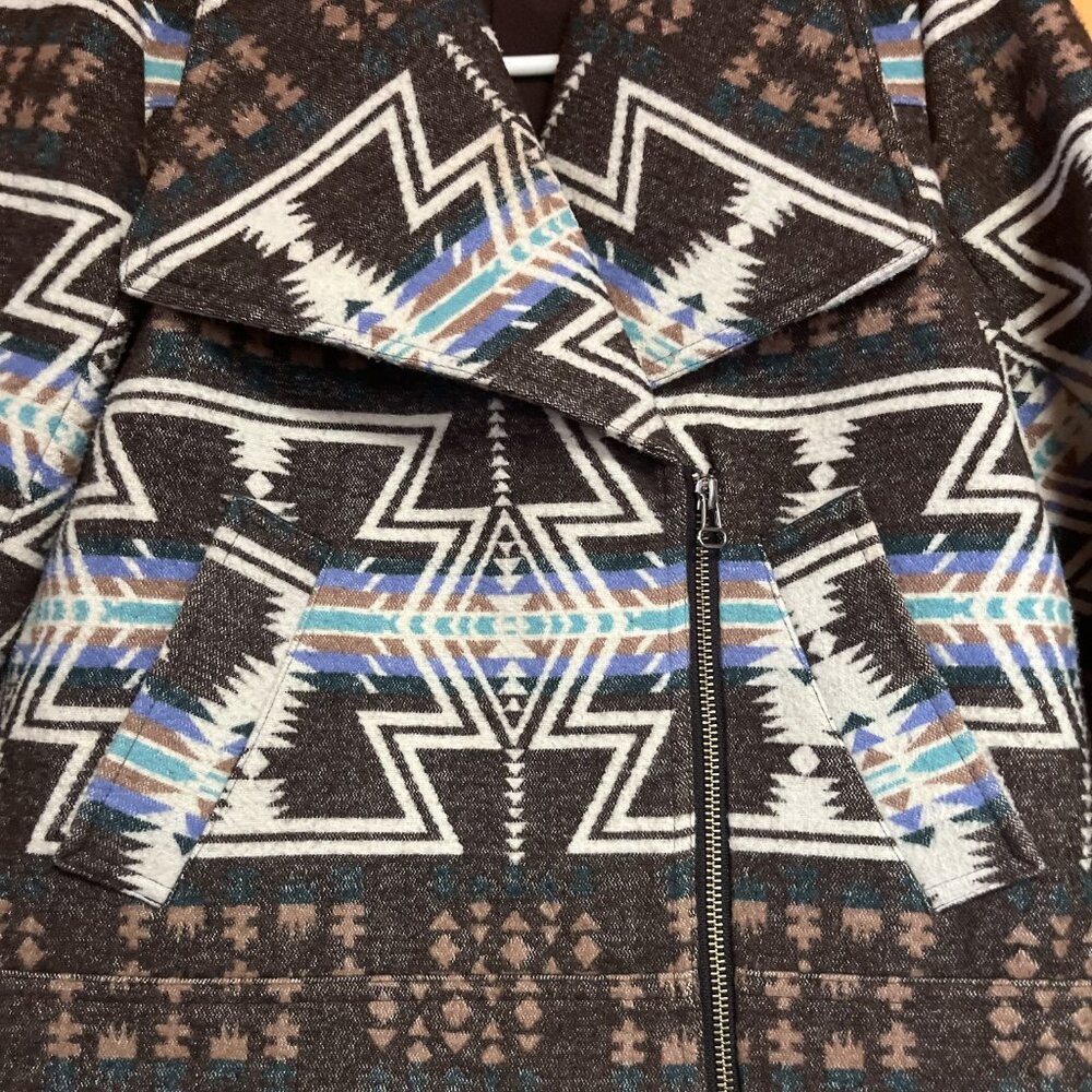 Dolce Vita Wool Aztec Southwestern Jacket Aztec Jacket Cropped Blazer Jacket - Picture 3 of 4